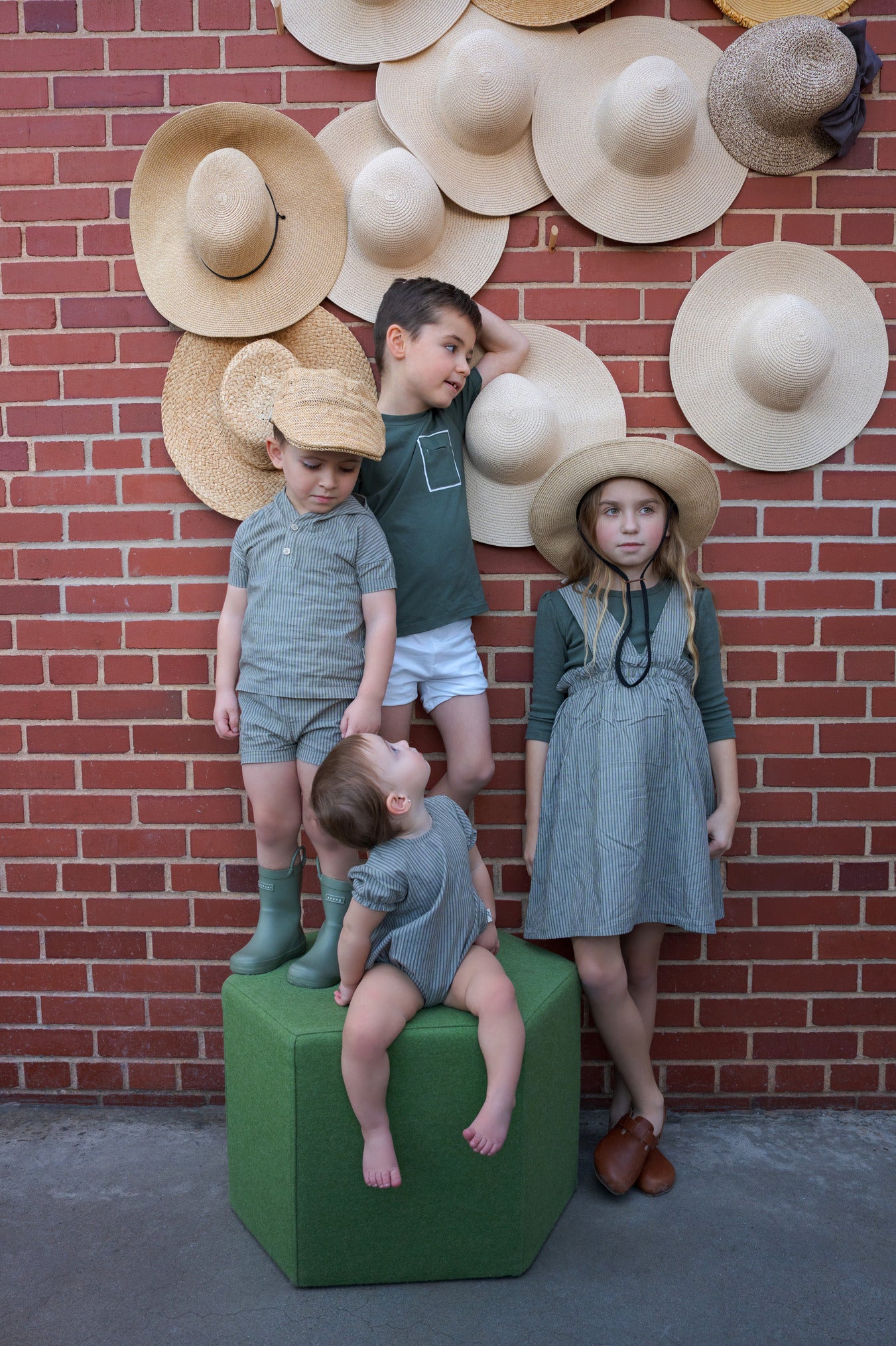 Bondoux Pin-Striped Boys Top Short Sleeves