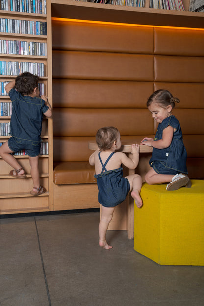 Bondoux Denim & Yellow Baby Romper (girl)