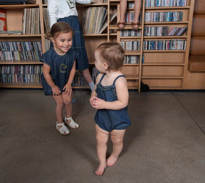 Bondoux Denim & Yellow Baby Romper (girl)