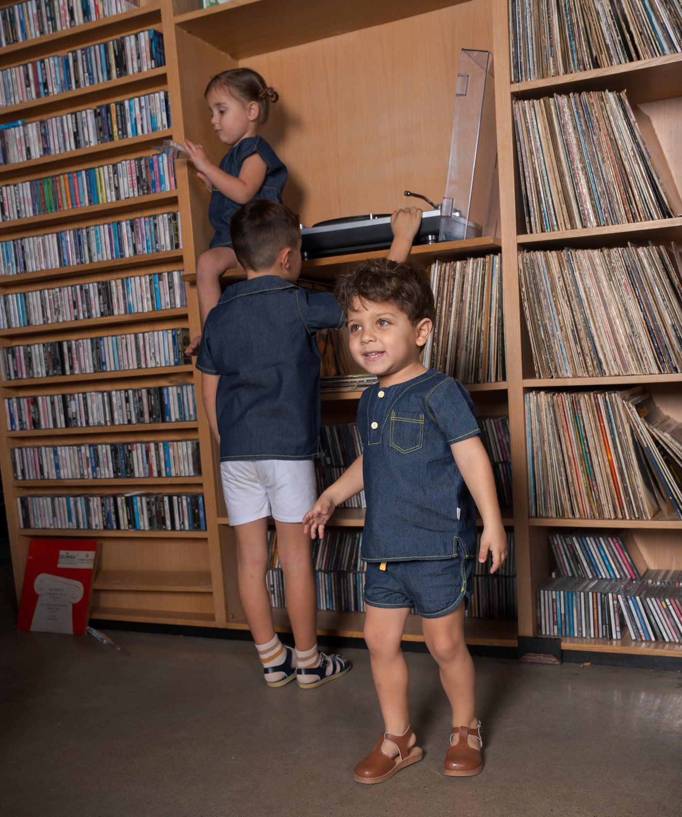 Bondoux Denim & Yellow Boys Top Short Sleeve