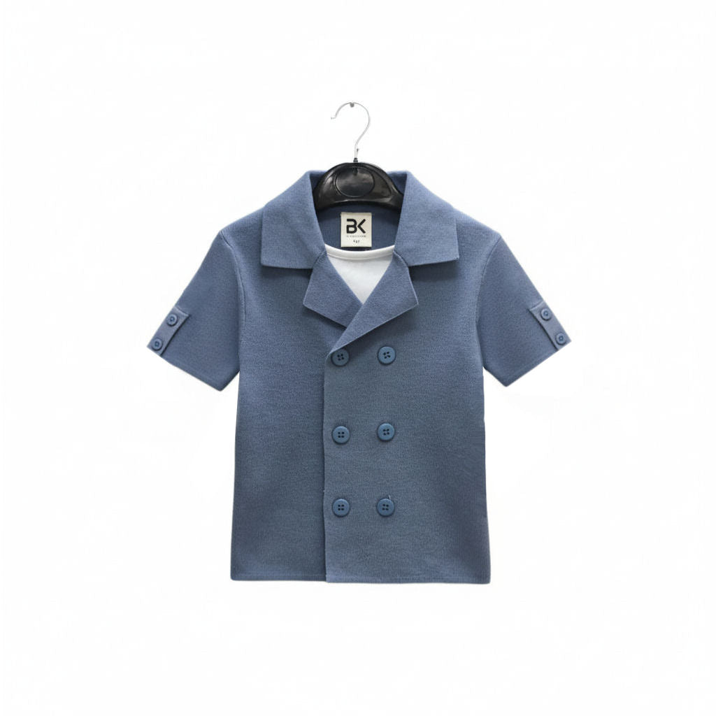 Buckingham Fine Knit Blazer- Short Sleeve