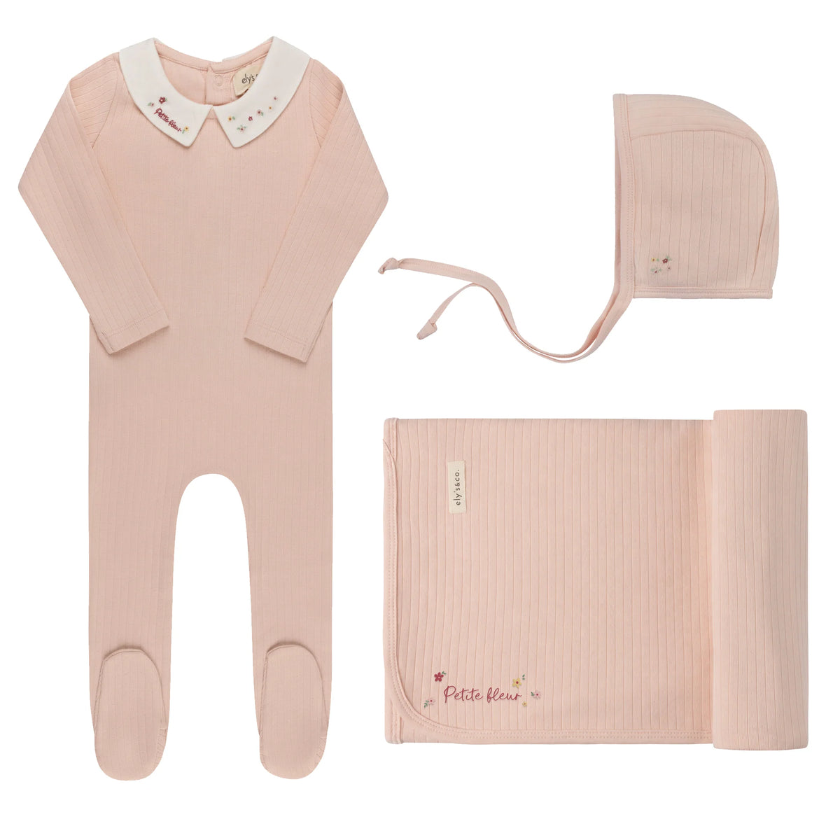 Floral Star Embroidered Collar Girl 3pc Set