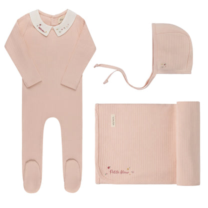 Floral Star Embroidered Collar Girl 3pc Set
