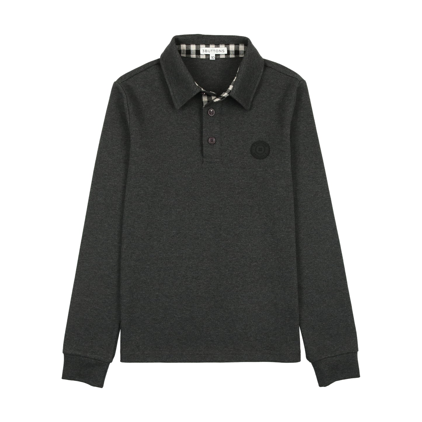 3 Buttons Gingham Boys Polo