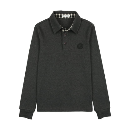 3 Buttons Gingham Boys Polo