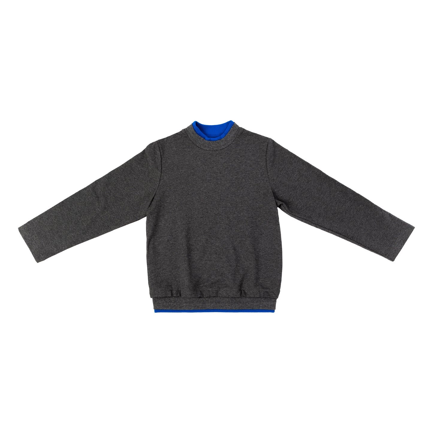 Pin Cord Grey/Blue Rim Sweatshirt