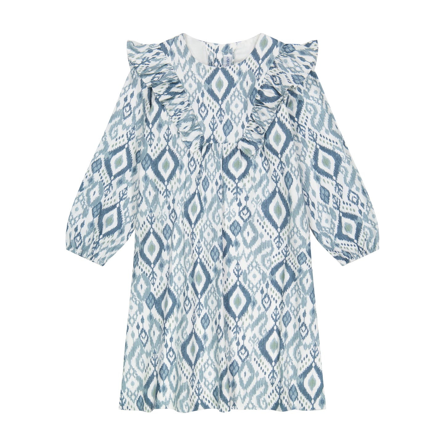 Ancar Blue Print Ruffle Dress