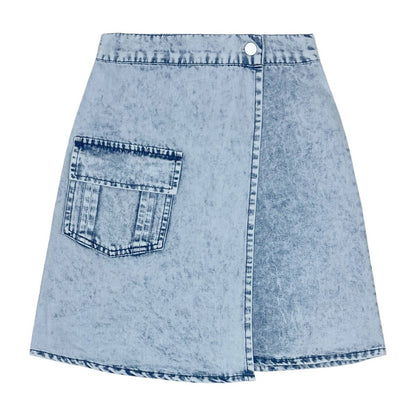 Teela Structure Denim Wrap Skirt