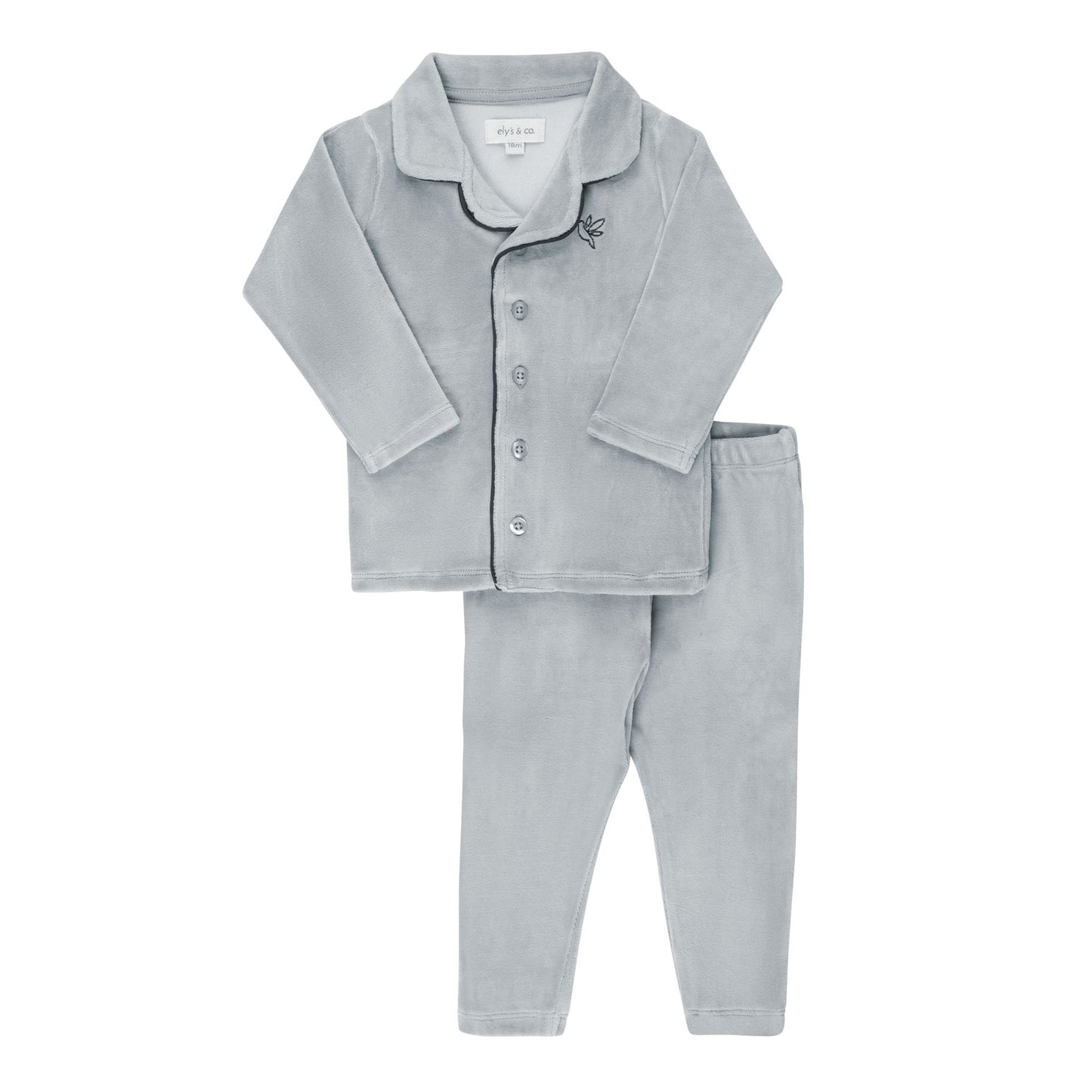 Ely's & Co Velour Embroidered Bird Lounge Set