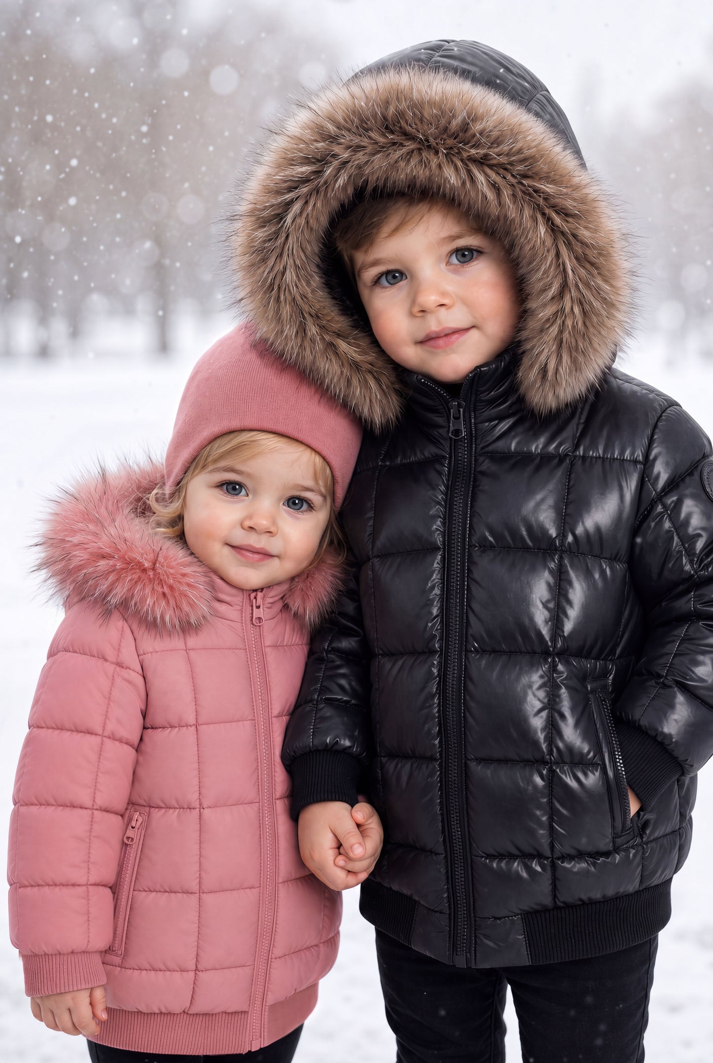 Buckingham Square Black Jacket- Mock fur