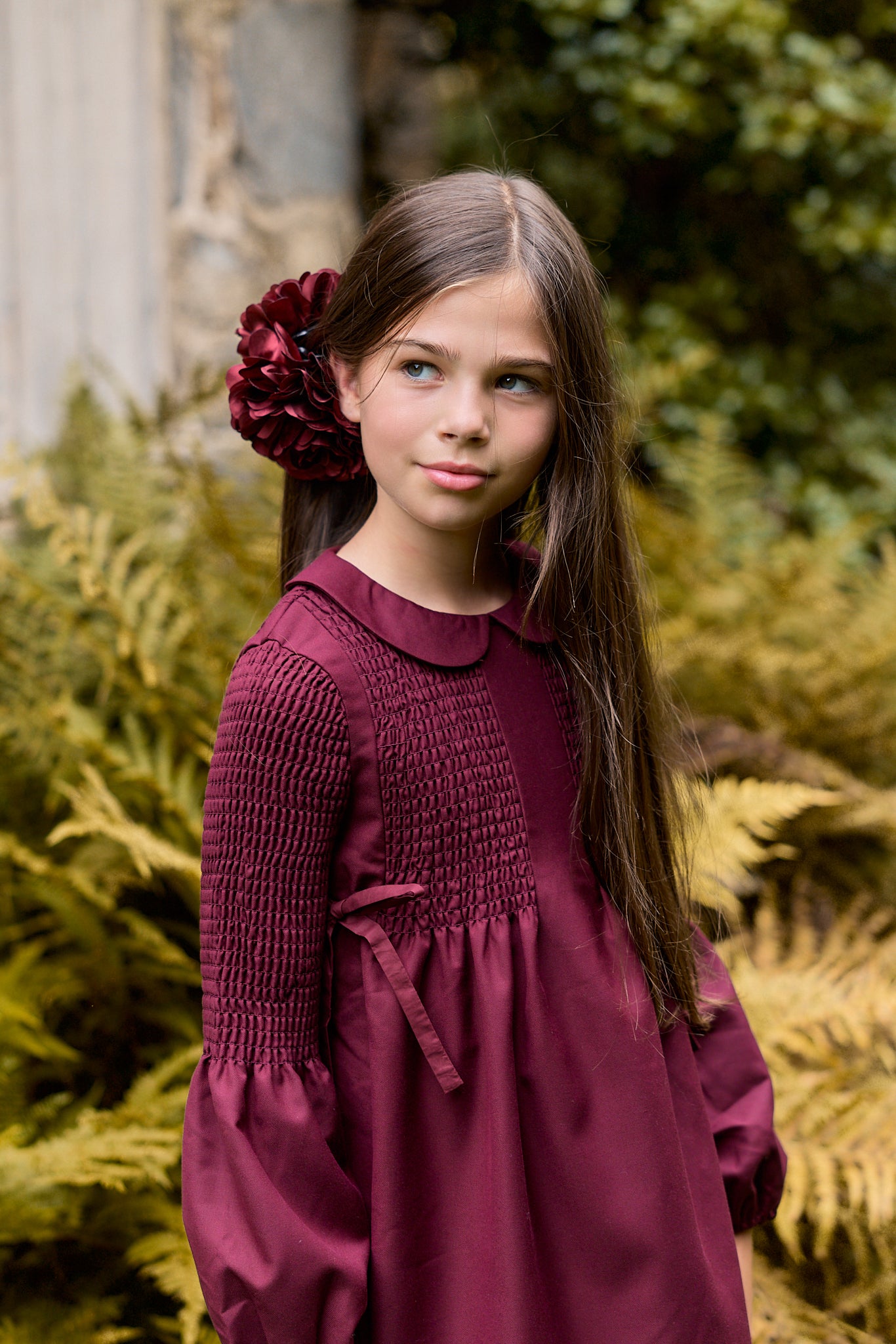 Looms Herringbone Smocked Dress
