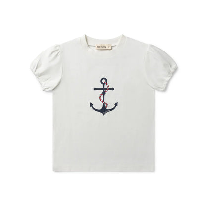 Kai & Kelly Nautical Short Anchor Tee (girl)