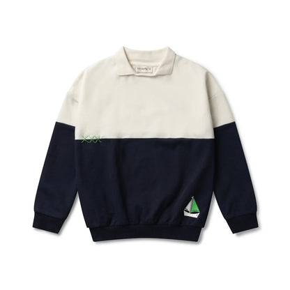 Kai & Kelly Nautical Collar Sweatshirt