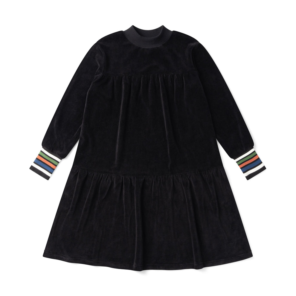 K&K Velour Tiered Dress