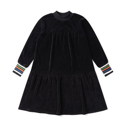 K&K Velour Tiered Dress