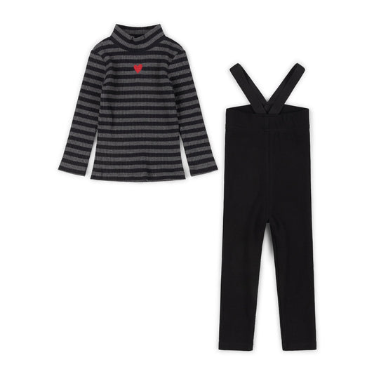 K&K Striped Suspender Set Girl