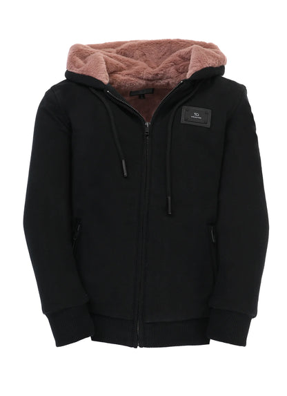 T.O. Fur Lined Hoodie with Thumb Holes