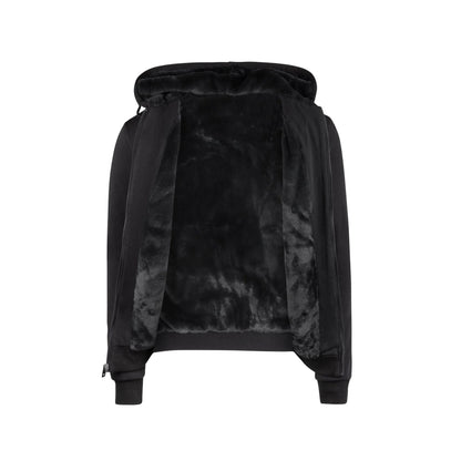 T.O. Fur Lined Hoodie with Thumb Holes