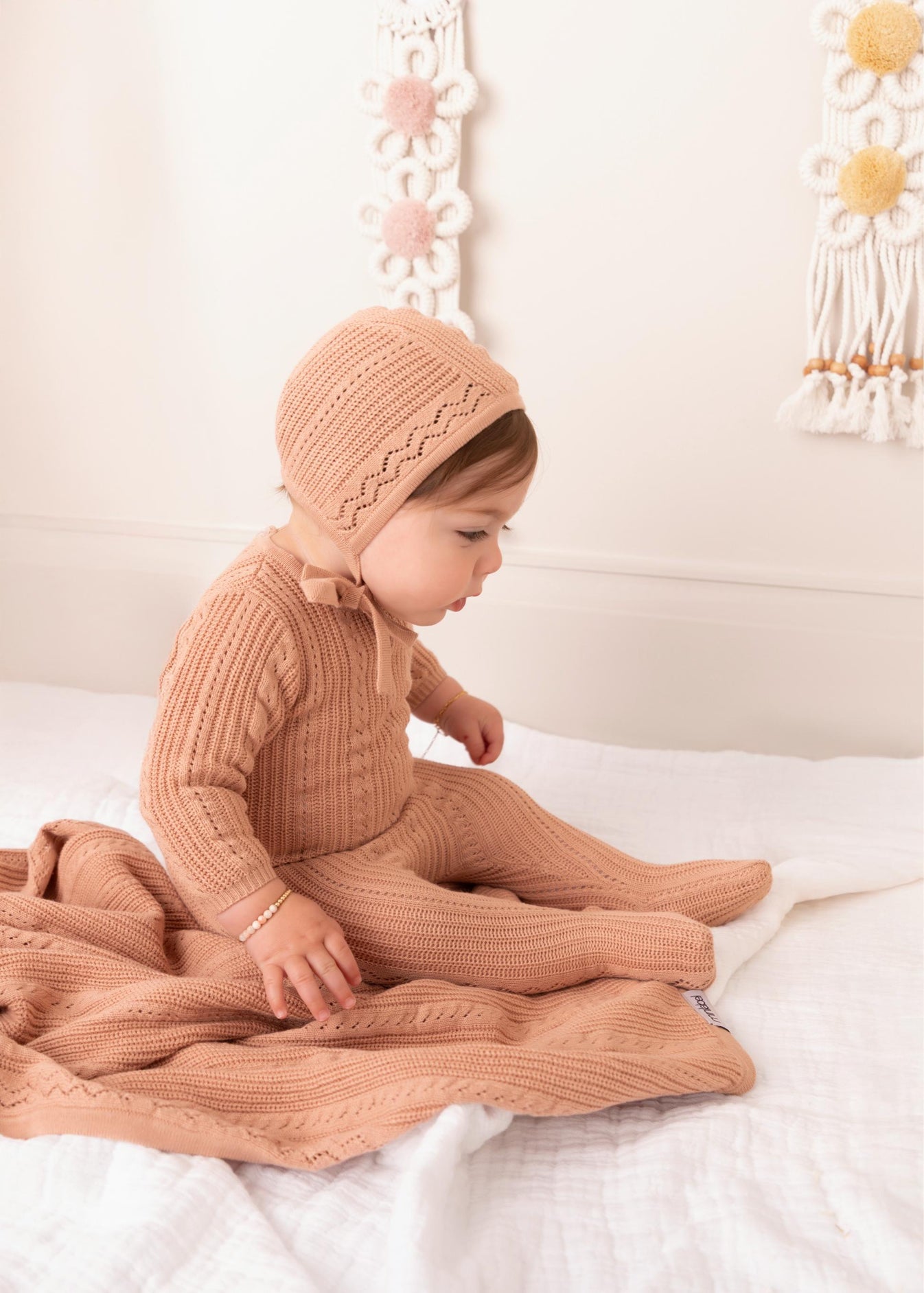 Mini Label Pointelle Knit Footie