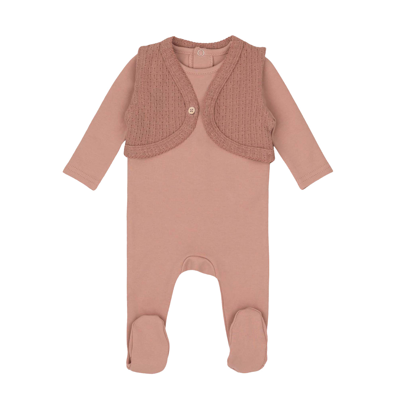 Mini Label Knit Vest Footie