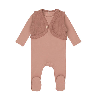 Mini Label Knit Vest Footie