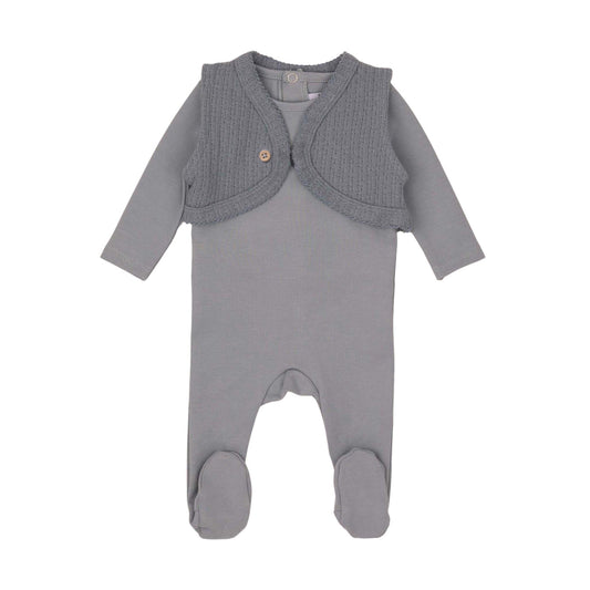 Mini Label Knit Vest Footie
