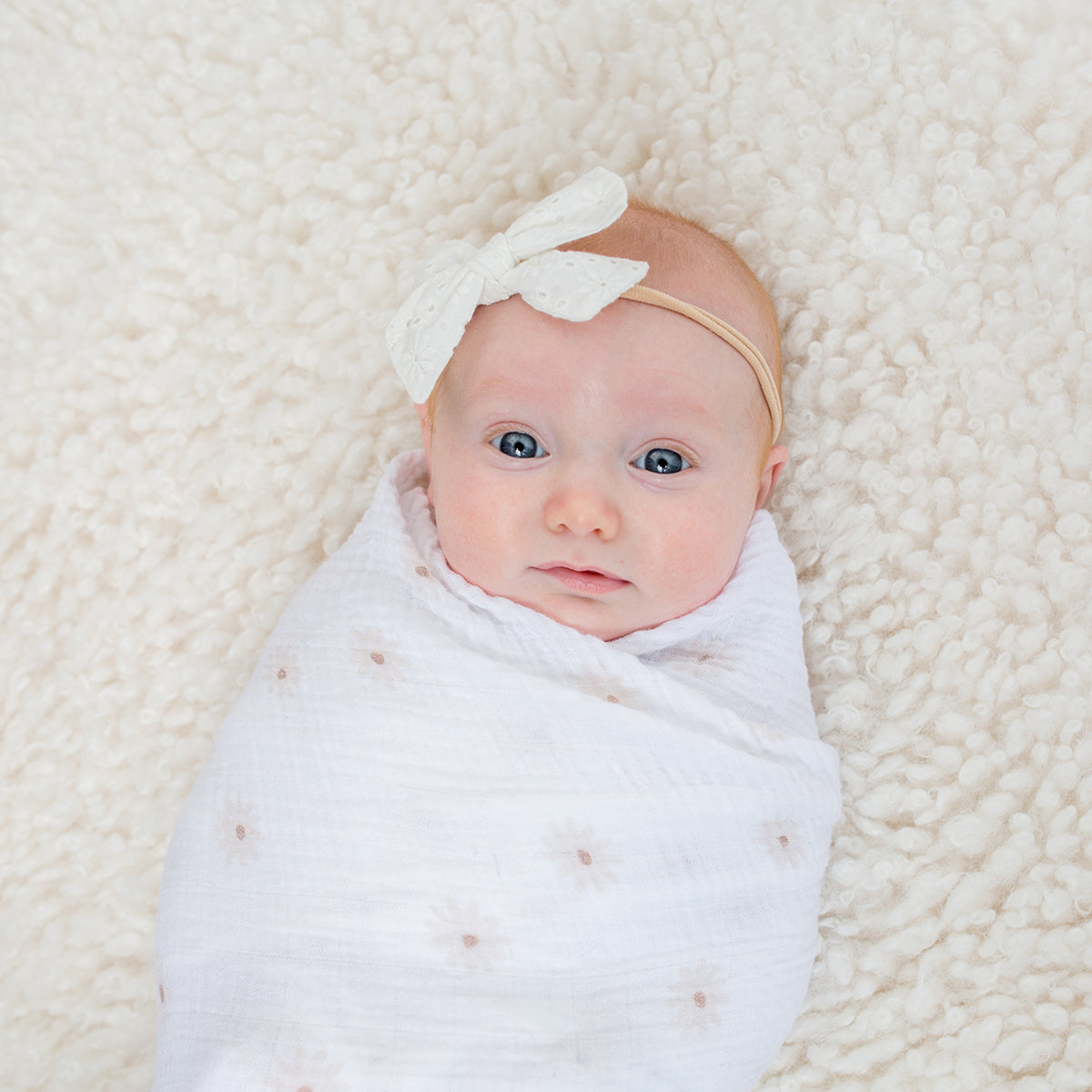 Lulujo Cotton Swaddles - Daisies & Greenery 2pk