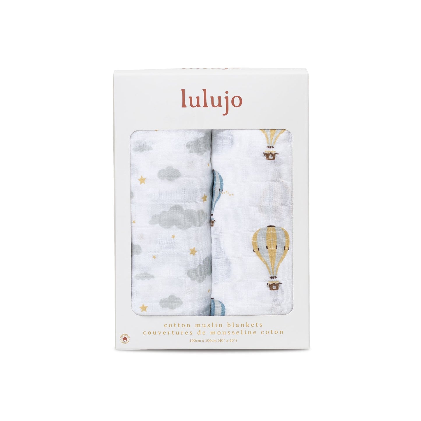 Lulujo Cotton Swaddles - Hot Air Balloons & Clouds