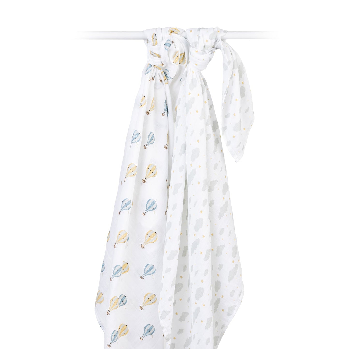Lulujo Cotton Swaddles - Hot Air Balloons & Clouds