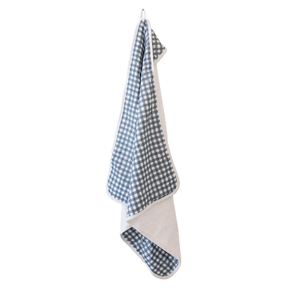 Lulujo Hooded Towel - Navy Gingham