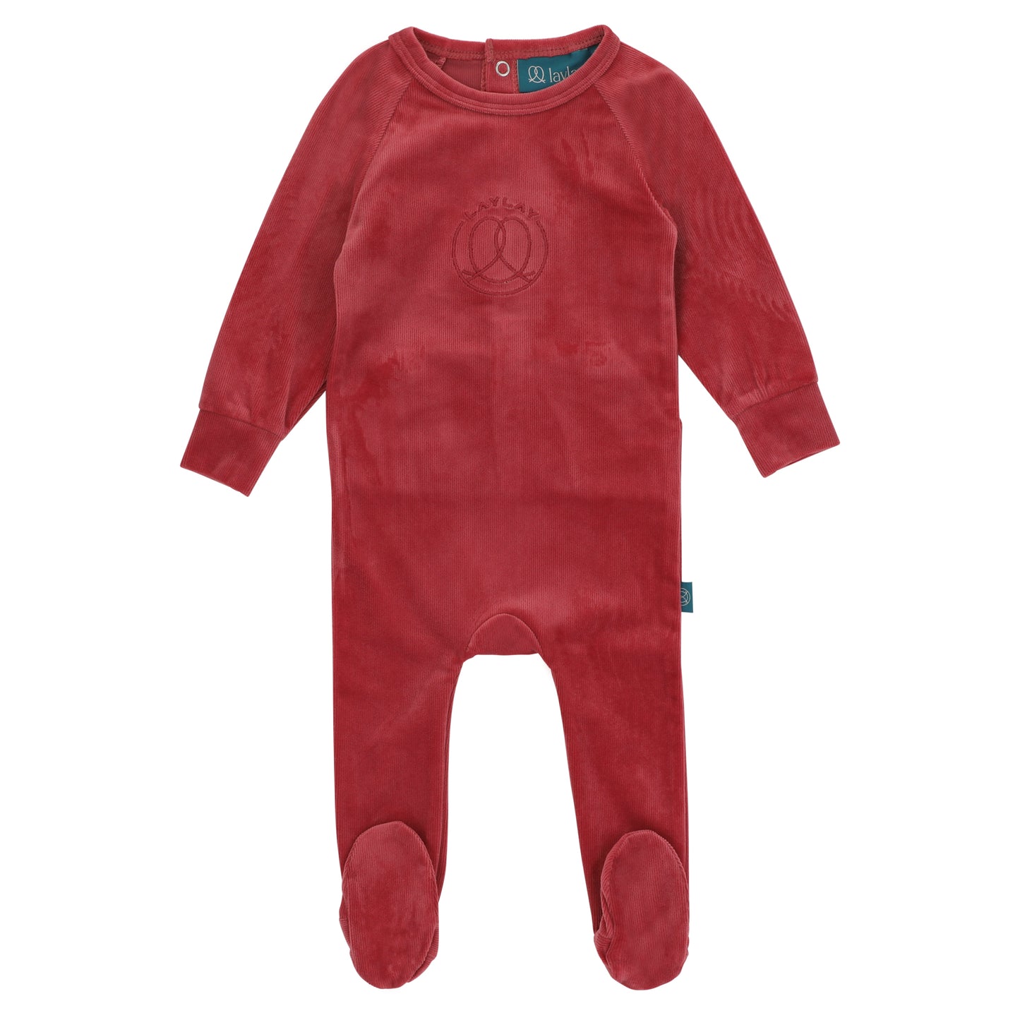 LayLay Logo Ribbed Velour Footie