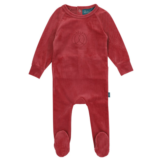 LayLay Logo Ribbed Velour Footie