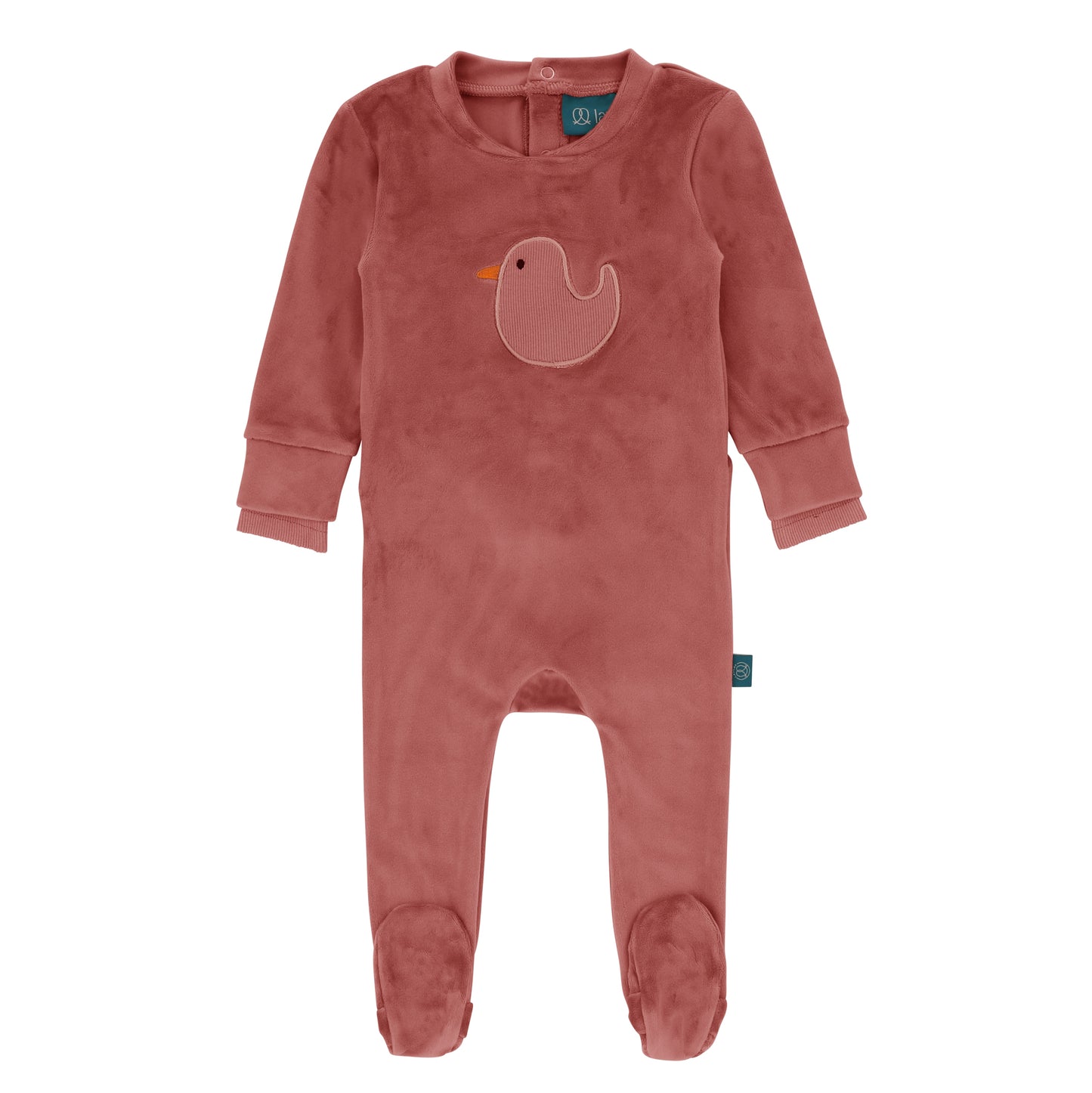 LayLay Ribbed Duck Applique Footie