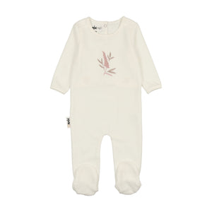 Maniere Floral Embroidery Full Footie Set, Girls