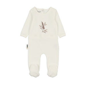 Maniere Floral Embroidery Full Footie Set, Boys