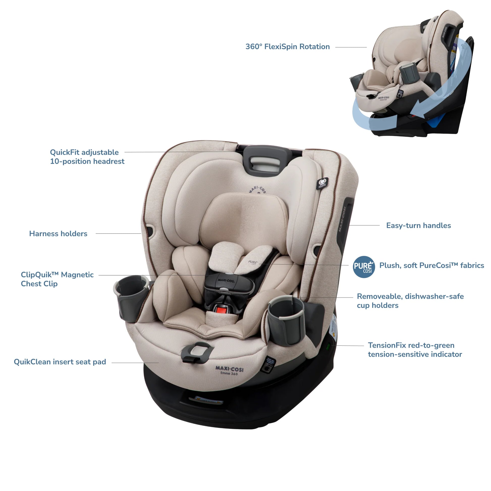 maxi cosi turn car seat Maxi Cosi Emme360 Convertible Car Seat – Seven Cubs