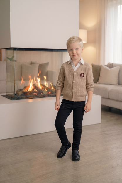 Tiny Too Oatmeal Knitted Button Down Sweater