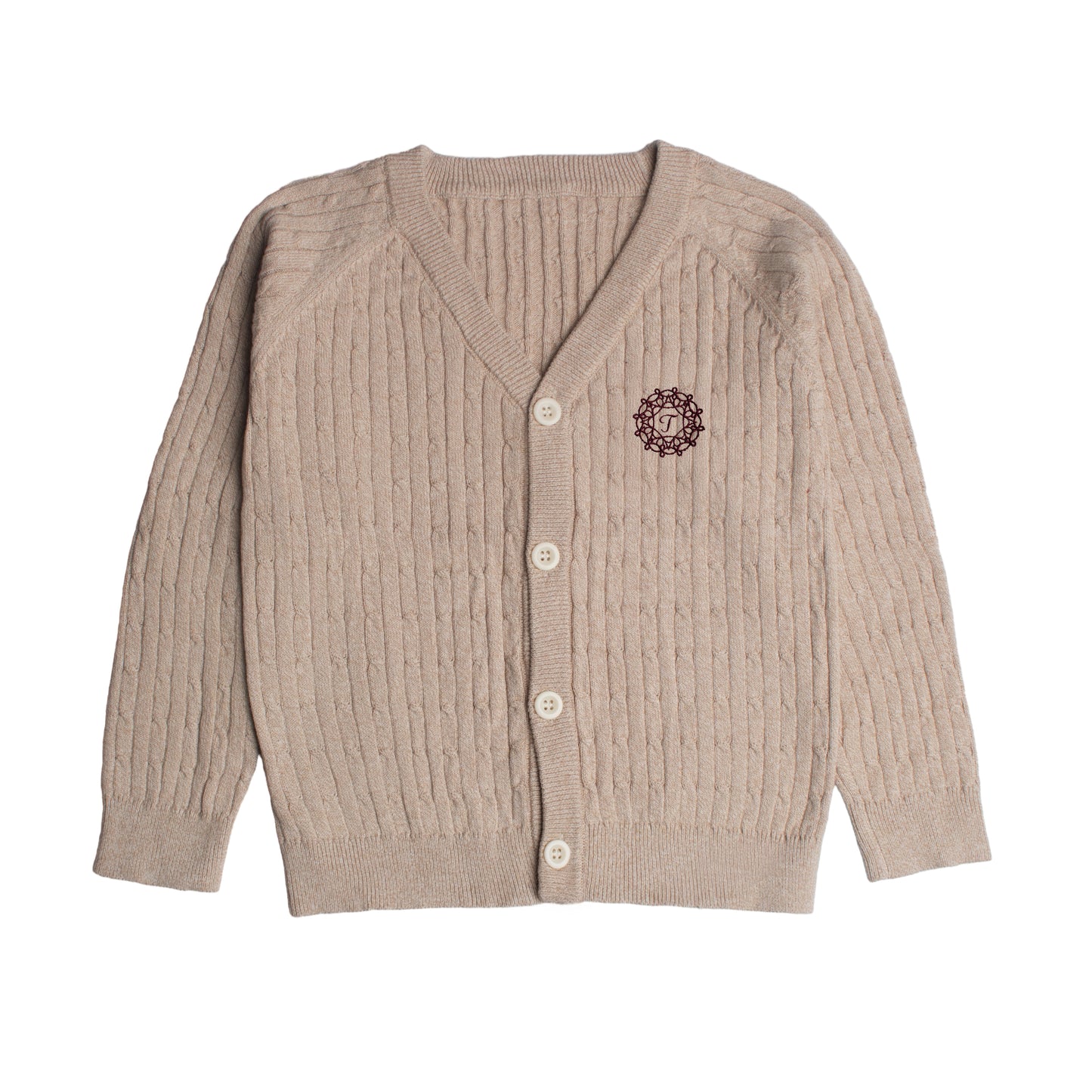 Tiny Too Oatmeal Knitted Button Down Sweater