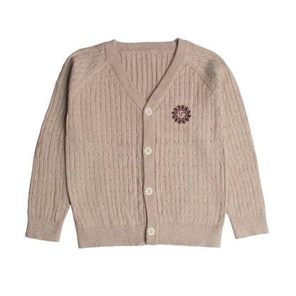 Tiny Too Oatmeal Knitted Button Down Sweater
