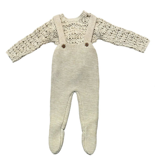 Daisy Overalls Knit Footie
