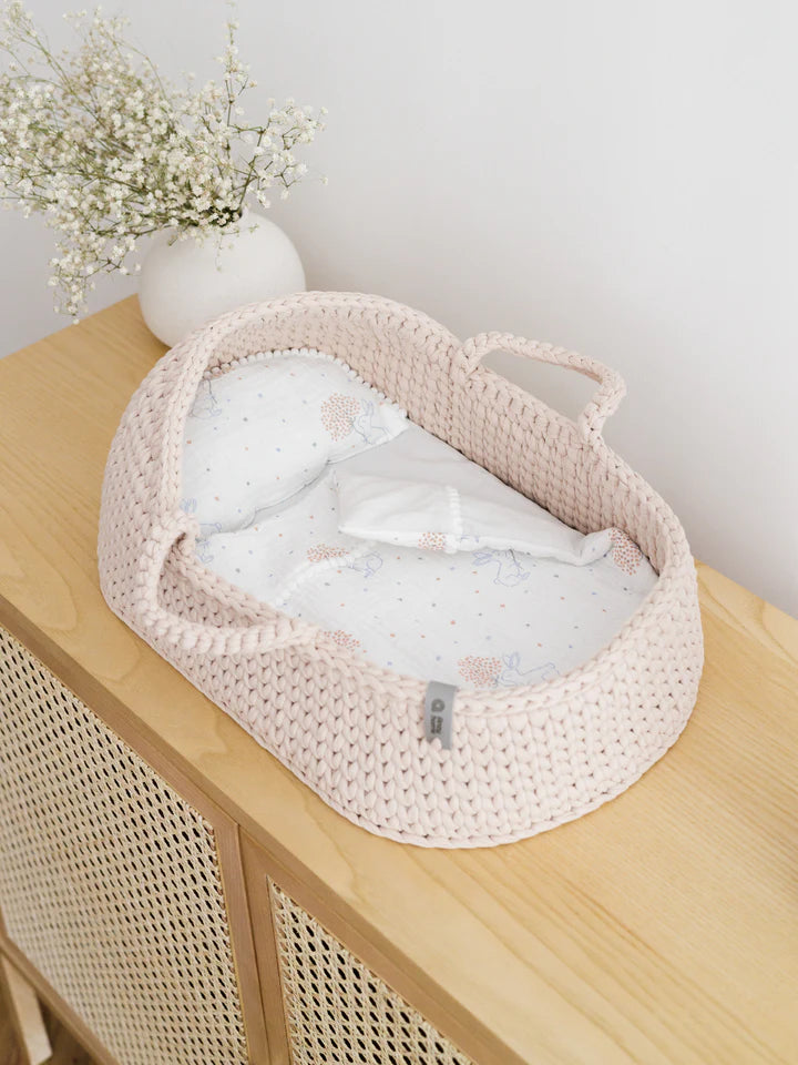 Anzy Doll Moses Basket with Rocking Stand