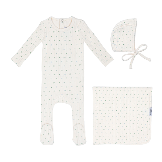Mini Label Petal Pointelle Floral 3pc Set (Boy)