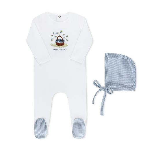 Tricot Picnic Basket Footie & Hat