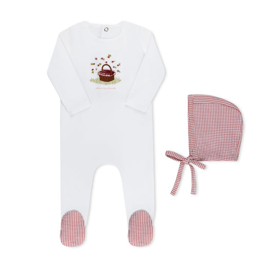 Tricot Picnic Basket Footie & Hat (girl)