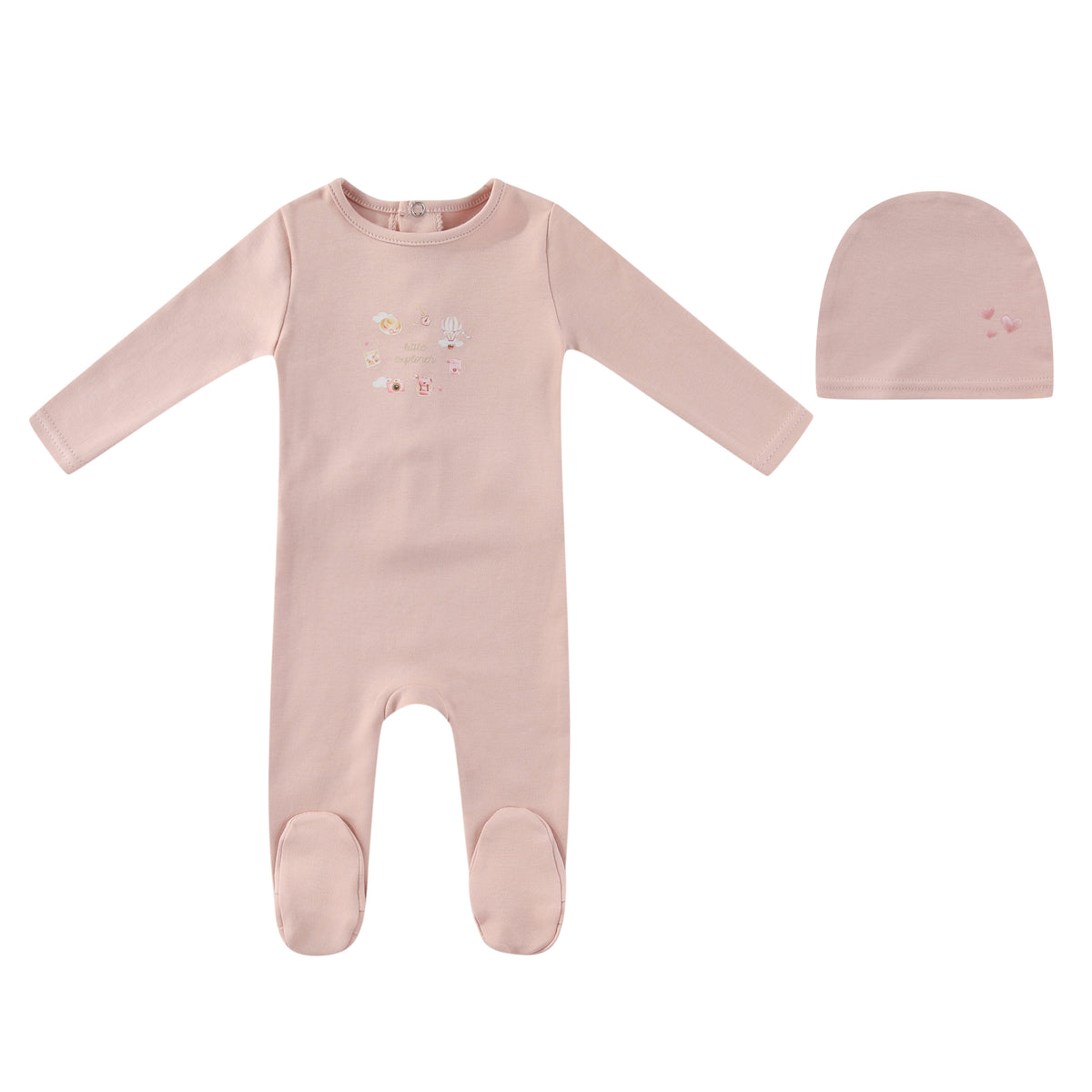 Mini Label Little Explorer Footie & Beanie (g)