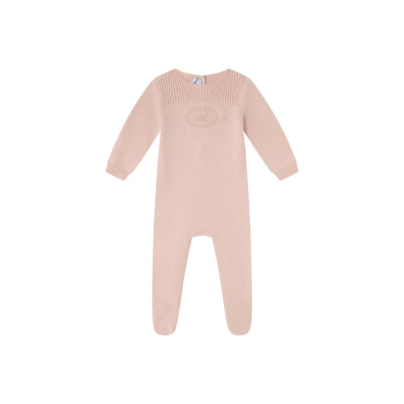 Mini Label Embossed Emblem Knit Footie (g)