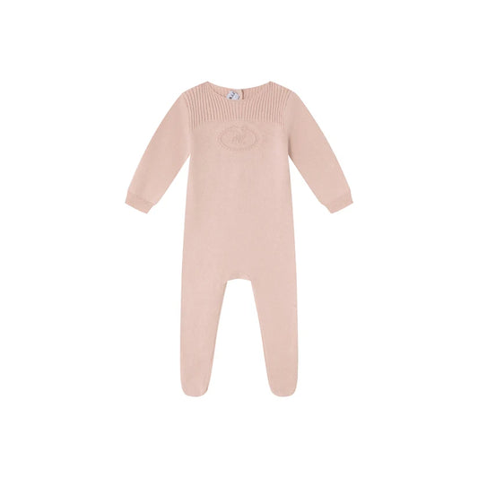 Mini Label Embossed Emblem Knit Footie (g)