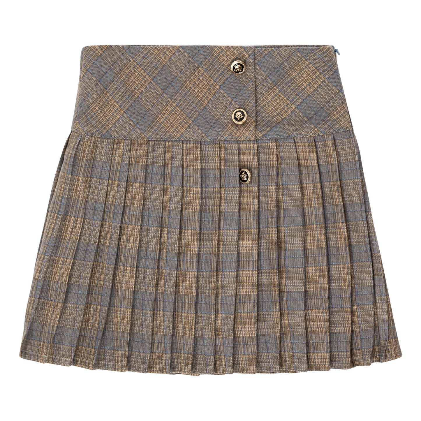 Pin Cord Plaid Skirt