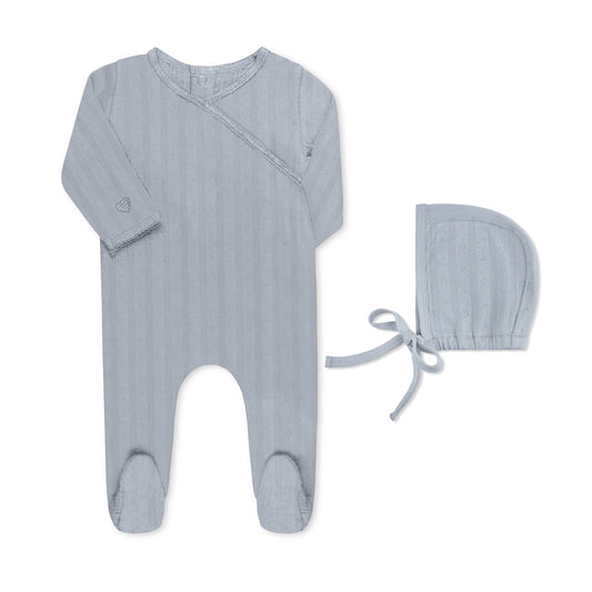 Tricot Pointelle Kimono Circle Footie & Hat