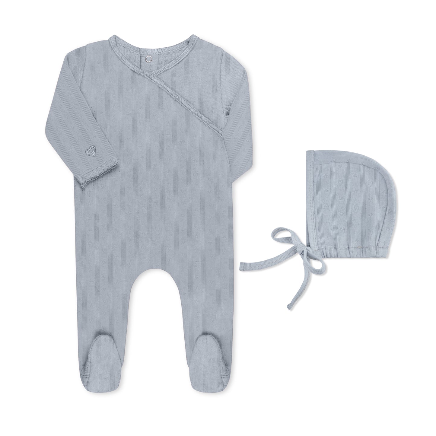 Tricot Pointelle Kimono Circle Layette Set